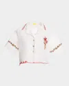 Agua Bendita Itsy Nacar Embroidered Button-front Shirt