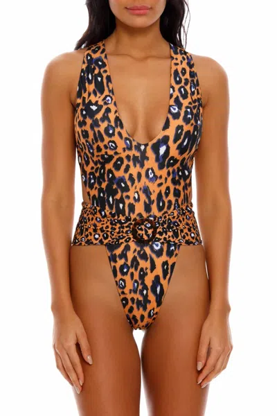 Agua Bendita Jadis Balam 9057 One-piece Swimsuit In Leopard In Animal Print