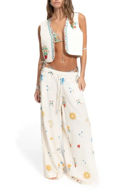 Agua Bendita Janis Solstice Cover-up Pants In White