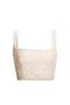 Agua Bendita Jardim Kosia Crop Top Beige In White