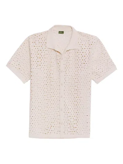 Agua Bendita Jared Eyelet-embroidered Button Shirt In Neutral