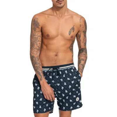 Agua Bendita Joe Cherish Stretch Cotton Blend Swim Trunks In Multi