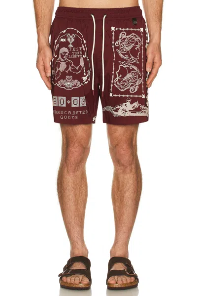 Agua Bendita Joe Trunks In Burgundy