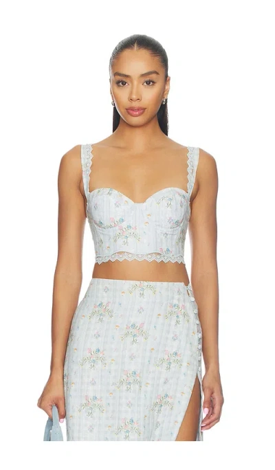 Agua Bendita Jovie Bleu Top In Multi