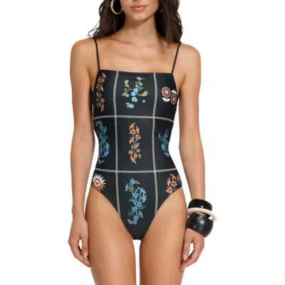 Agua Bendita Kali Weave Reversible One-piece Swimsuit Multicolor In Black