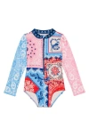 Agua Bendita Kids' Alaya Atma Long Sleeve One-piece Rashguard Swimsuit