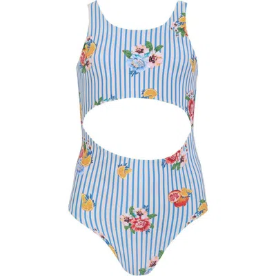 Agua Bendita Kids' Ame Cutout One-piece Swimsuit In Multi