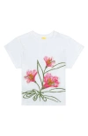 Agua Bendita Kids' Chroma Floral Embroidered Cotton Graphic T-shirt