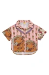 Agua Bendita Kids' Clarabelle Button-up Shirt In Brown