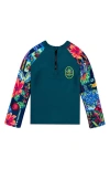 Agua Bendita Kids' Noah Citrus Long Sleeve Rashguard In Blue