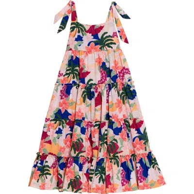 Agua Bendita Kids' Sampha Thamar Tiered Cover-up Sundress In Multi