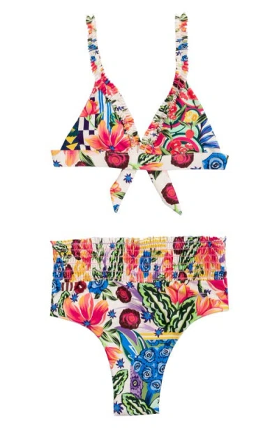 Agua Bendita Kids' Zhanna Citrus Two-piece Swimsuit