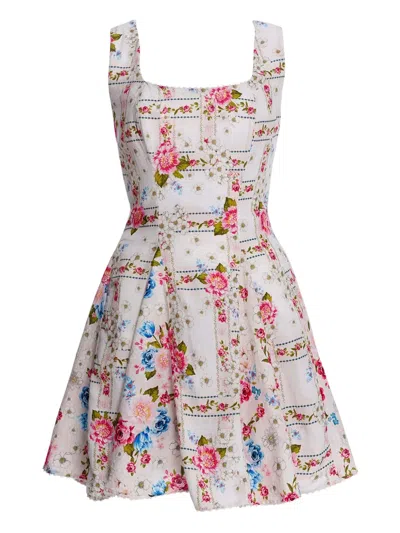 Agua Bendita Kristen Floral-print Mini Dress In Multi