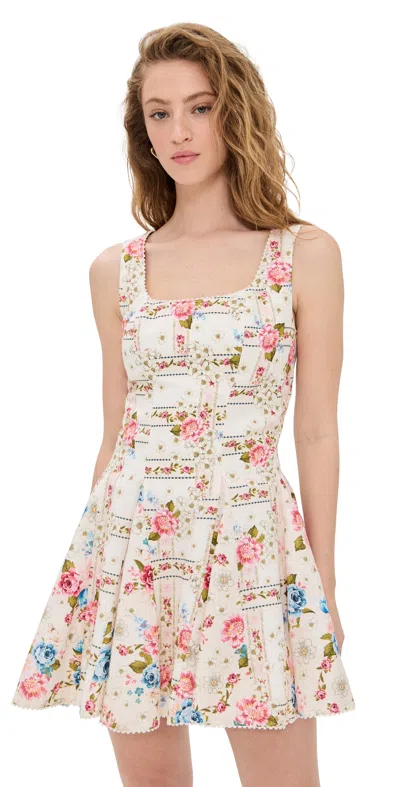 Agua Bendita Kristen Meraki Floral Cover-up Mini Dress In Multi