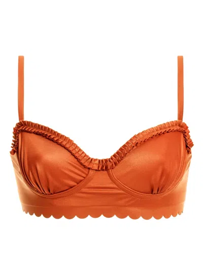 Agua Bendita Lauren Bikini Top In Orange