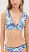 Agua Bendita Laurie Bikini Top In Azure In Blue