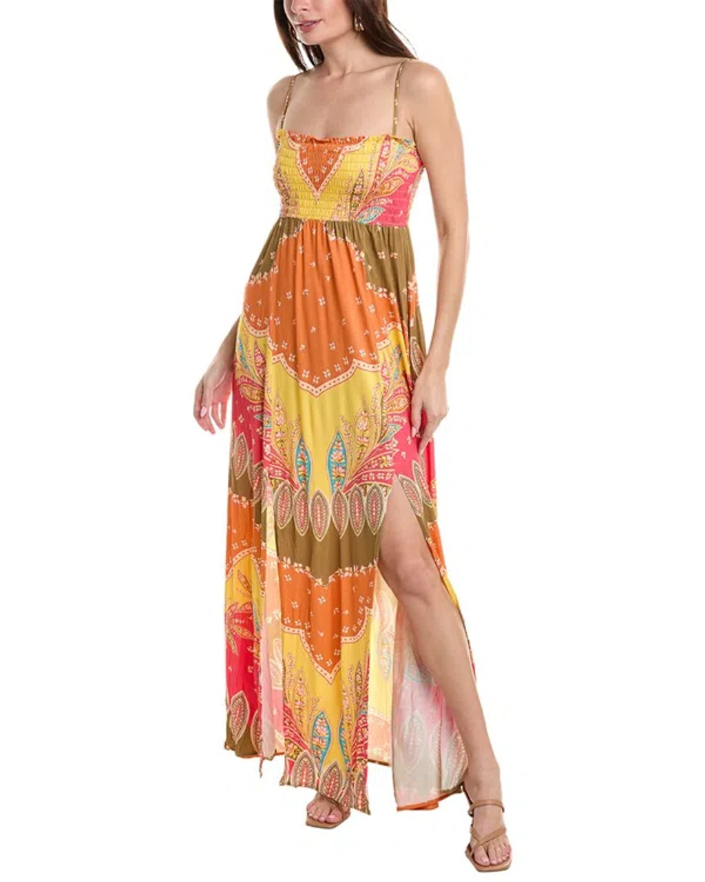 agua bendita orange dress Agua by Agua Bendita Floral Print Long Dress w/ Tags - Orange Dresses,  Clothing - WAQUB23321