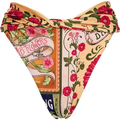 Agua Bendita Lily Harvest High Waist Bikini Bottoms In Orange