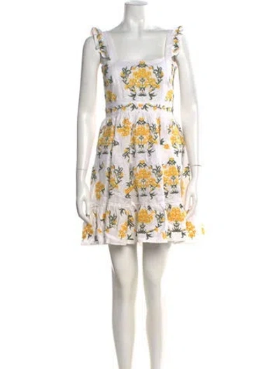 Pre-owned Agua Bendita Linen Mini Dress In Multi
