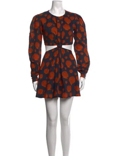 Pre-owned Agua Bendita Linen Mini Dress In Multicolor