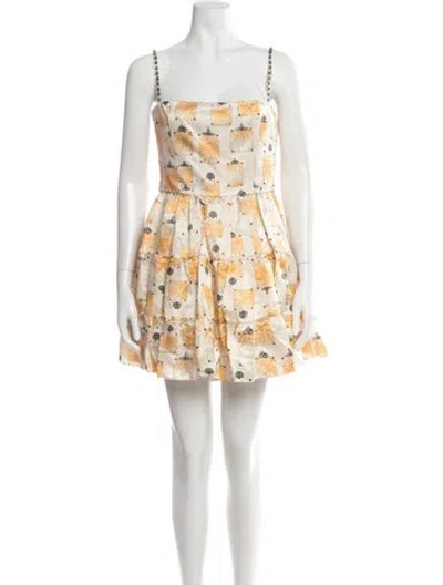 Pre-owned Agua Bendita Linen Mini Dress In Neutral