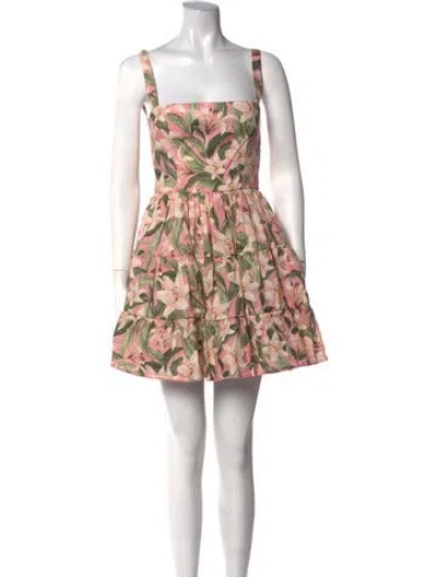 Pre-owned Agua Bendita Linen Mini Dress In Pink