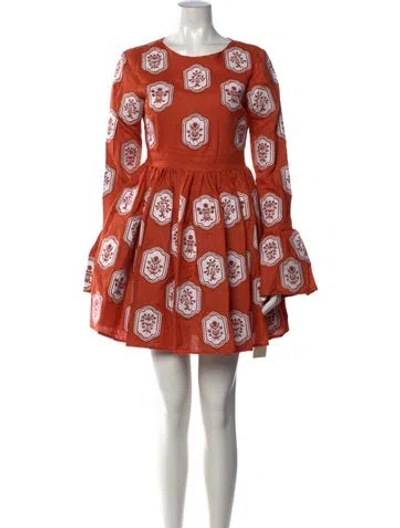 Pre-owned Agua Bendita Linen Mini Dress W/ Tags In Brown
