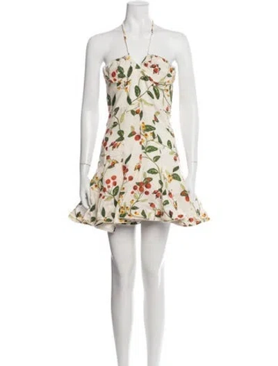 Pre-owned Agua Bendita Linen Mini Dress W/ Tags In Neutrals
