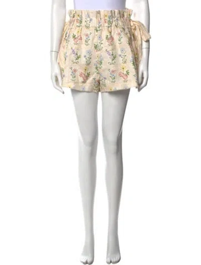 Pre-owned Agua Bendita Linen Mini Shorts In Neutral