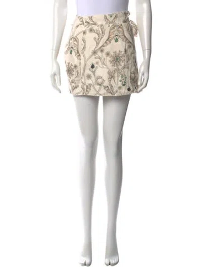 Pre-owned Agua Bendita Linen Mini Skirt In Neutrals