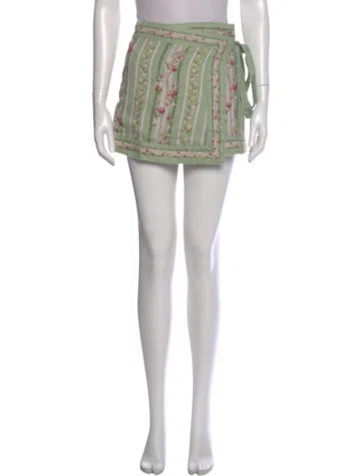 Pre-owned Agua Bendita Linen Mini Skirt In White