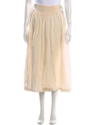 Pre-owned Agua Bendita Linen Wide Leg Pants In Neutral