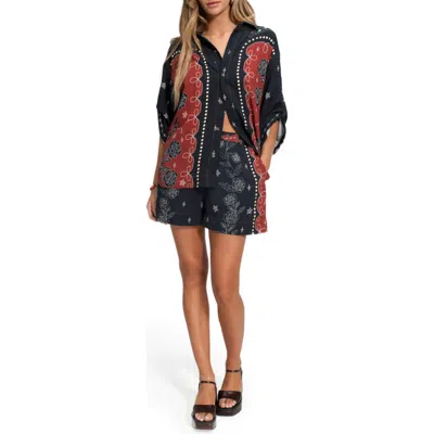Agua Bendita Linny Bowly Cover-up Shorts In Blue