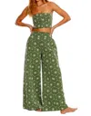 Agua Bendita Liria Vessel Embroidered Strapless Cover-up Crop Top In Green