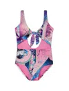 AGUA BENDITA LITTLE GIRL'S & GIRL'S RETURNING TO THE ROOTS ILIANA ETER ONE-PIECE SWIMSUIT