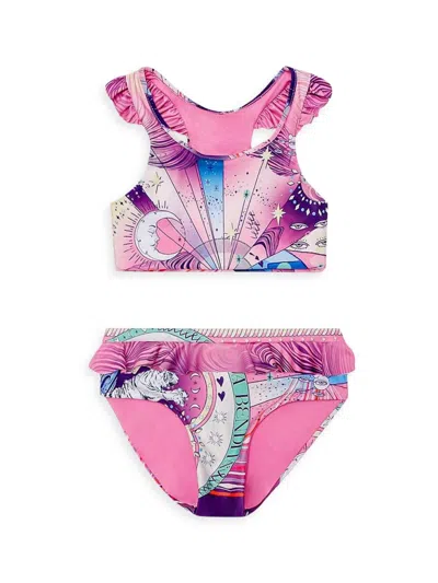 Agua Bendita Kids' Little Girl's & Girl's Returning To The Roots Keily Eter Bikini In Pink