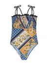 AGUA BENDITA LITTLE GIRL'S & GIRL'S RETURNING TO THE ROOTS LEWIS JARDIM ONE-PIECE SWIMSUIT