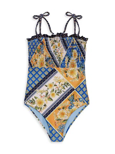 Agua Bendita Little Girl's & Girl's Returning To The Roots Lewis Jardim One-piece Swimsuit In Multi