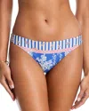 Agua Bendita Lola Palacio Low Rise Bikini Bottom In Blue