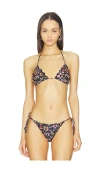 Agua Bendita Lolina Ambar Triangle Bikini Top In Multi