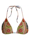 Agua Bendita Lolita Fiore Bikini Top In Green