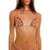 Agua Bendita Lolita Matches Embroidered Bikini Top In Multi