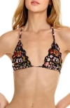 Agua Bendita Lolita Mbar Triangle Bikini Top In Black