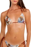 Agua Bendita Lolita Reversible Triangle Bikini Top In Multi