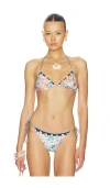 Agua Bendita Lolita Sereia Triangle Bikini Top In Multi