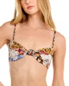 Agua Bendita Lucille Quilt Handmade Bikini Top In Multi