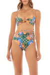 Agua Bendita Lucille Tile Bikini Top In Multicolor In Multi