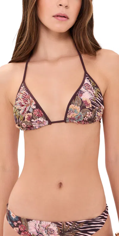 Agua Bendita Ludovica Zafra Bikini Top Multicolor In Brown