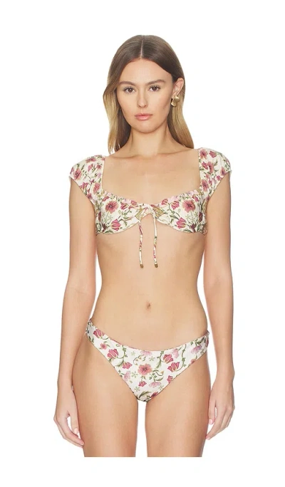 Agua Bendita Lupita Aura Crop Top Bikini Top In Multi