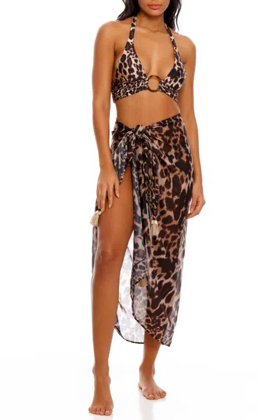 Agua Bendita Marine Balam Pareo In Animal Print